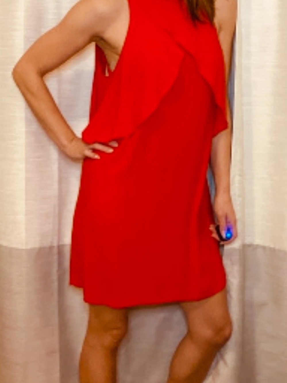 Zara Bright Red Ruffle Mini Dress
